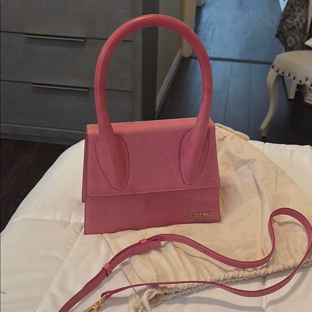 Jacquemus Le Grand Chiquito Purse Leather Crossbody Barbie Pink Large Bag